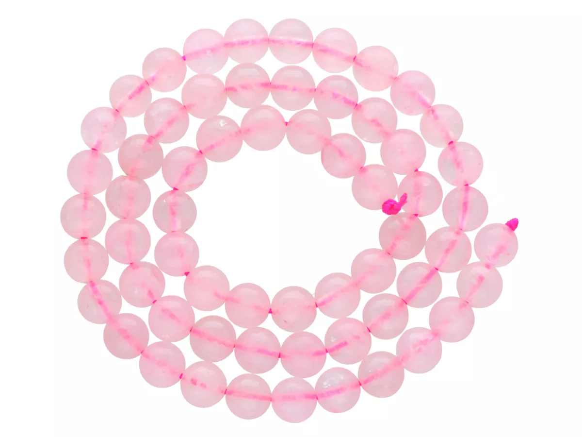 K6N51 KWARC RÓŻOWY KULE 6,5 mm - 1 SZNUR