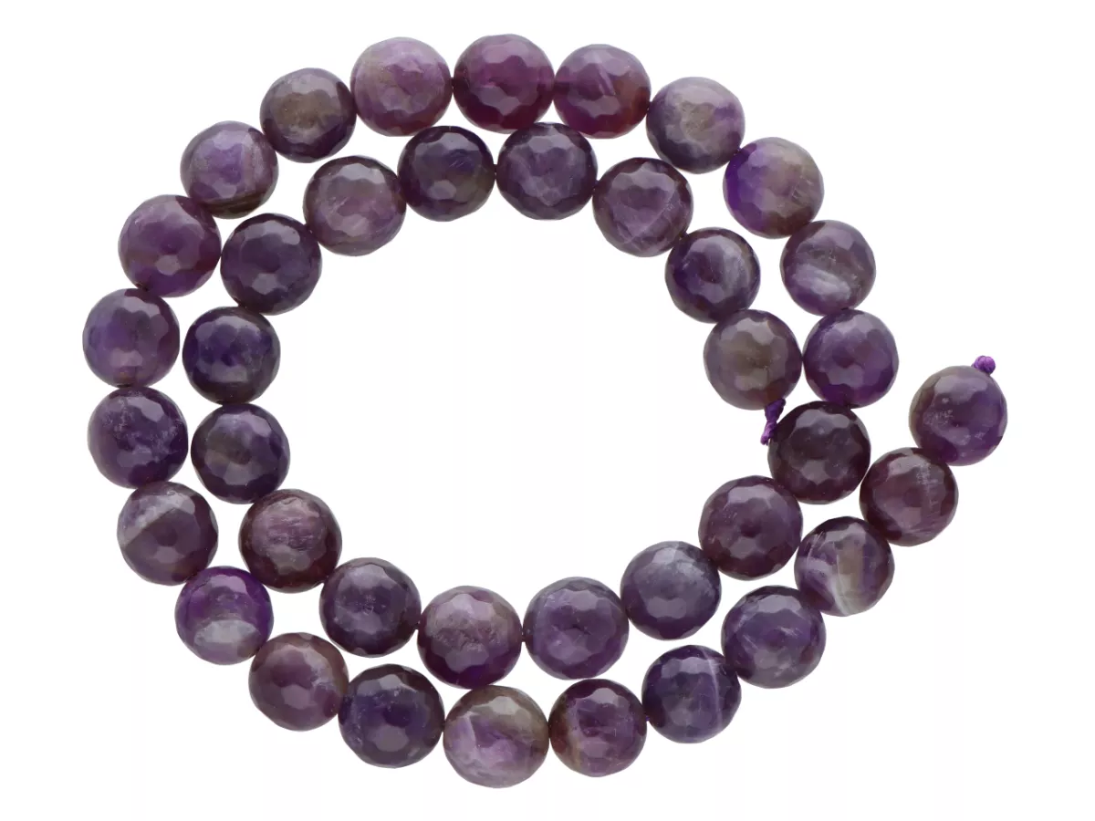 K6J07 AMETYST KULE FASETOWANE 10 mm - 1 SZNUR
