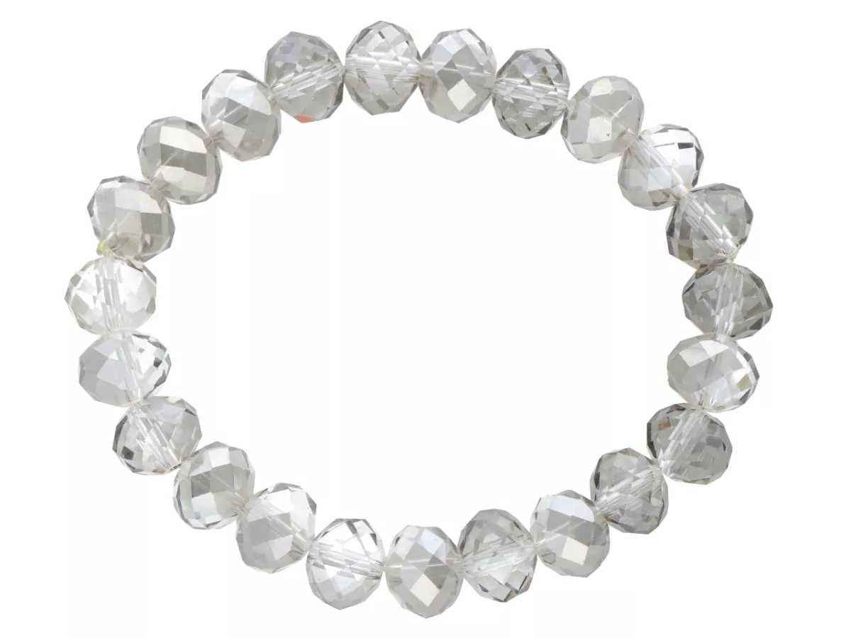 R1D58 BRANSOLETKA KRYSZTAŁKI 10 mm NA GUMCE