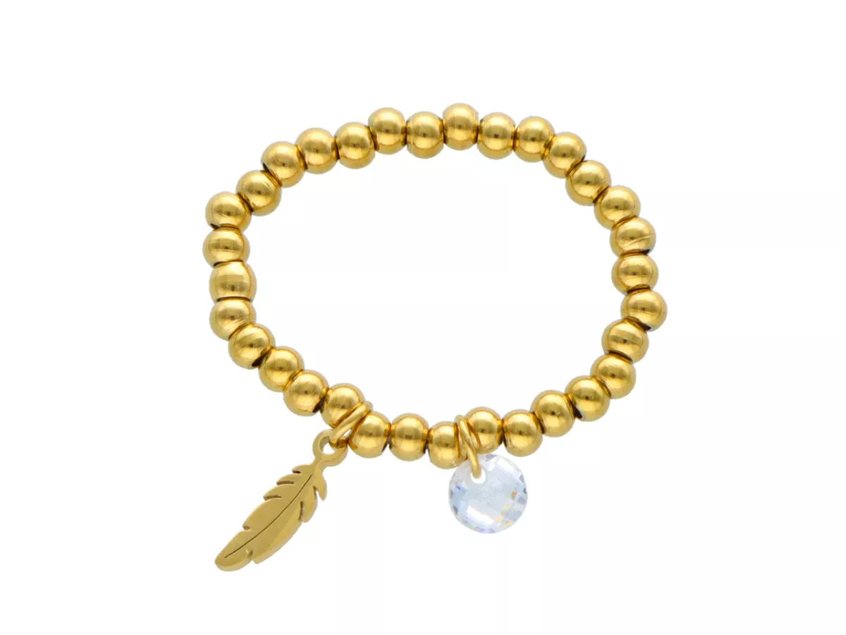 R3Y45 PIERŚCIONEK ZE STALI CHIRURGICZNEJ Z ZAWIESZKAMI - 1 SZTUKA