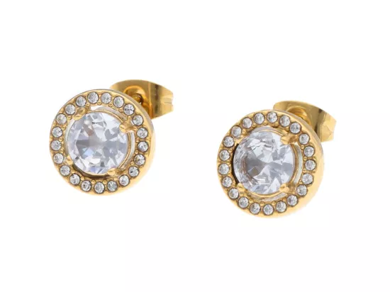 U1Y06 KOLCZYKI KRYSZTAŁ I STAL CHIRURGICZNA 1 PARA