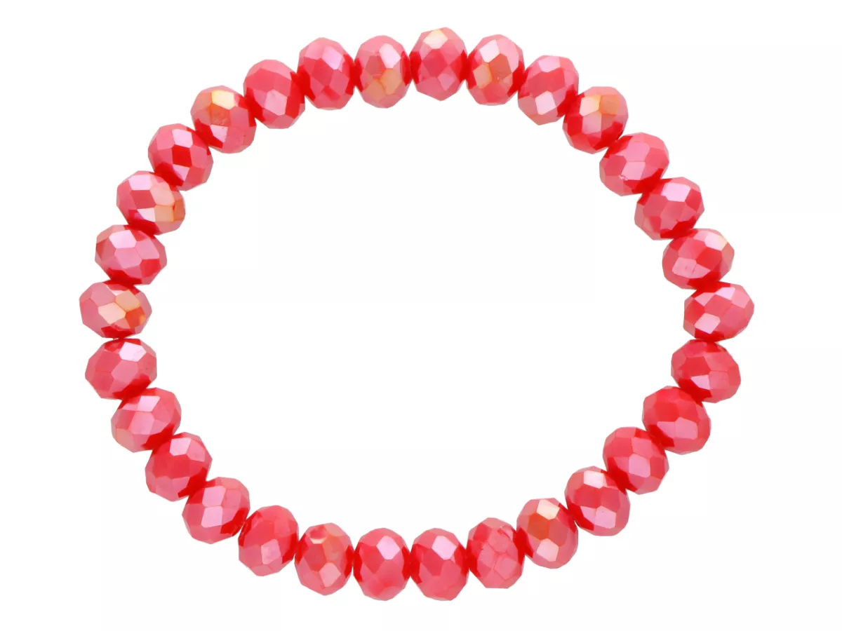 R4G59 BRANSOLETKA KRYSZTAŁKI 8 mm NA GUMCE