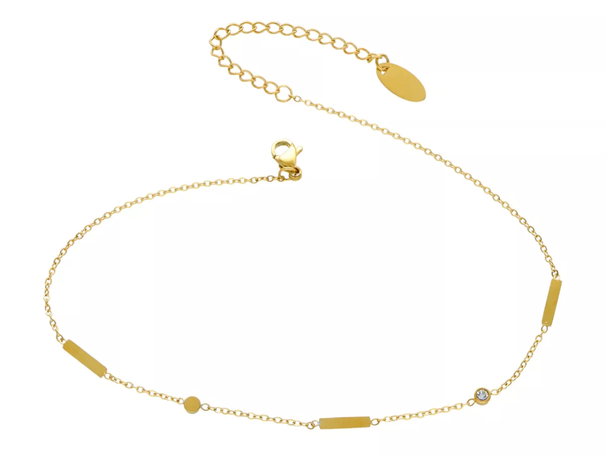 R3Y28 BRANSOLETKA NA NOGĘ ZE STALI CHIRURGICZNEJ