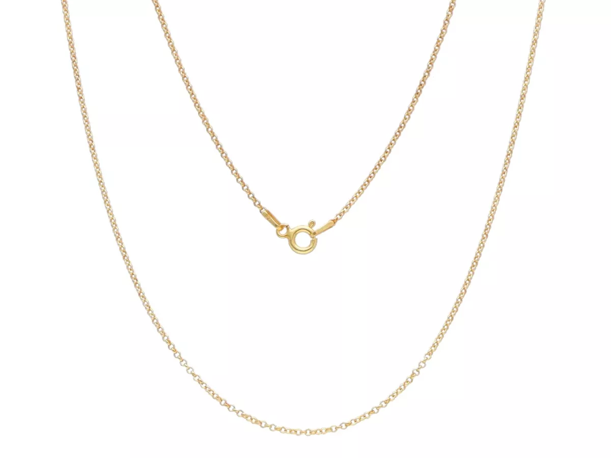 P3L17 ŁAŃCUSZEK ROLO 50 cm SREBRO 925 POZŁACANE