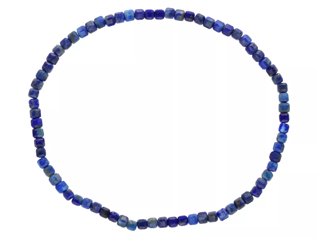 R4K83 BRANSOLETKA LAPIS LAZULI KOSTKI FASETOWANE 2,5 mm