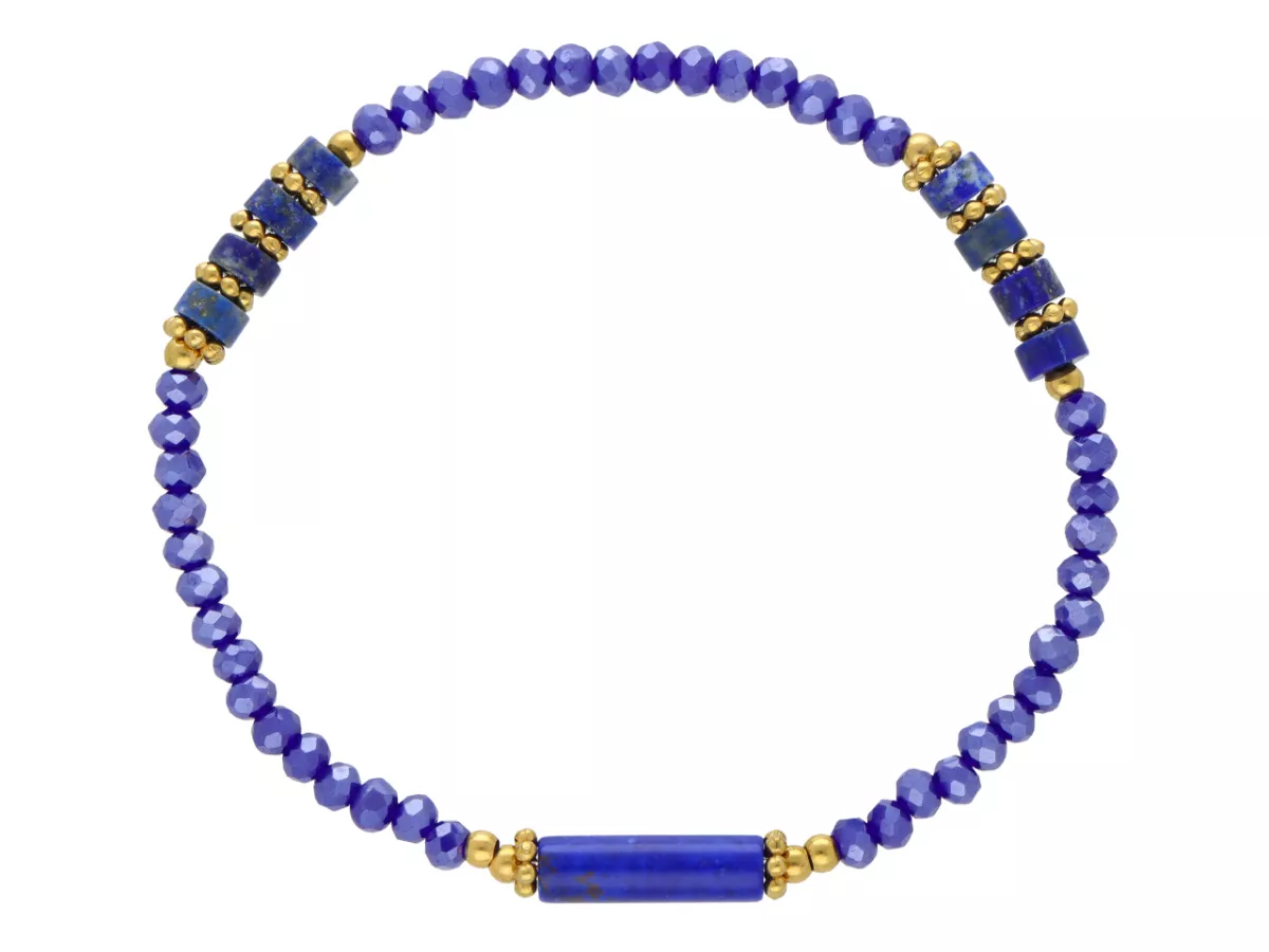 R5C78 BRANSOLETKA JASPIS CESARSKI KRYSZTAŁKI I STAL CHIRURGICZNA