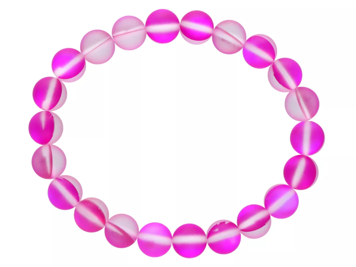 R4N39 BRANSOLETKA CYRKONIA SZKLANA MAT KULE 8,5 mm