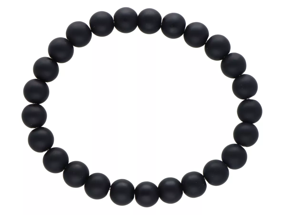 R3N62 BRANSOLETKA ONYKS LUX MATOWY KULE 8 mm