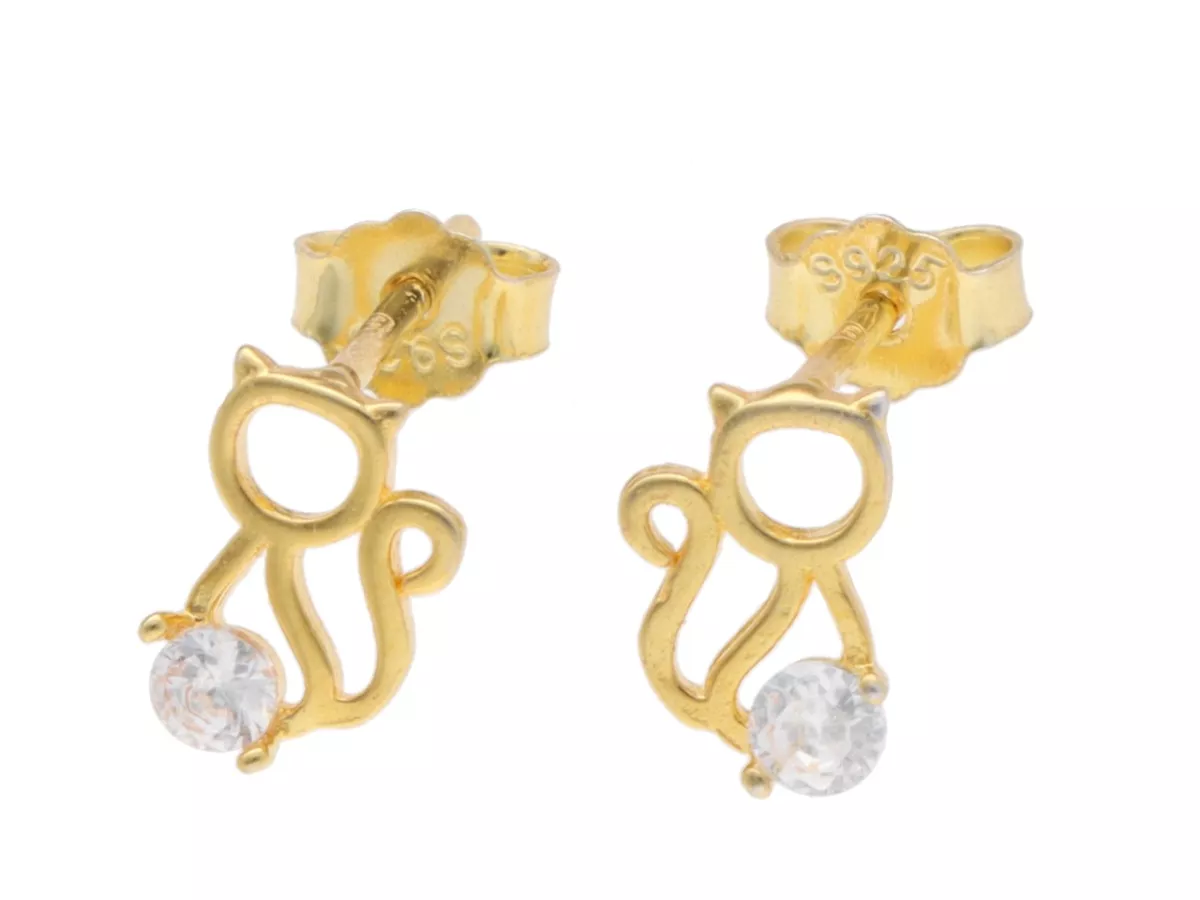 P3M77 KOLCZYKI SREBRO 925 POZŁACANE - 1 PARA