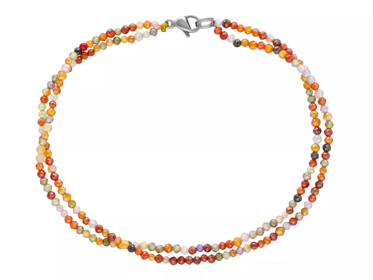 R3B45 BRANSOLETKA CYRKONIA SZKLANA KULE FASETOWANE 2 mm