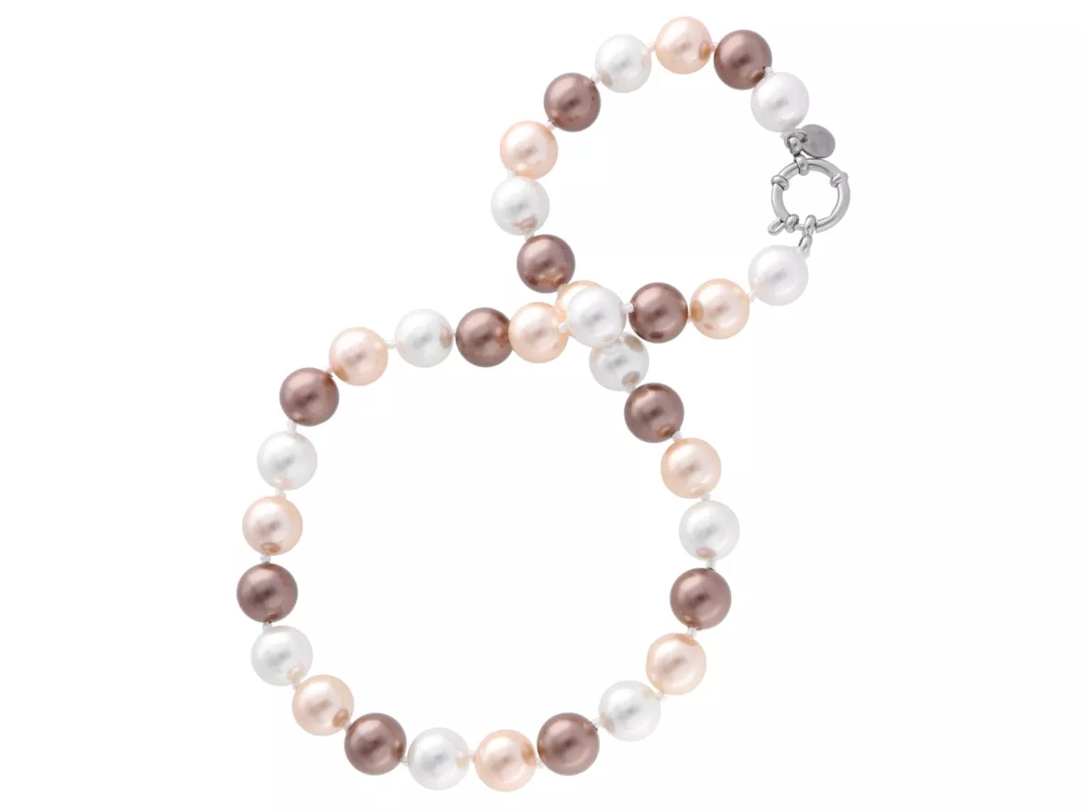 N2J90 NASZYJNIK PERŁA MAJORKA KULE 12 mm