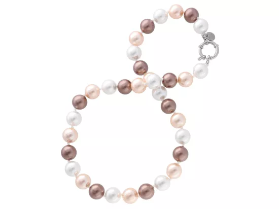 N2J90 NASZYJNIK PERŁA MAJORKA KULE 12 mm