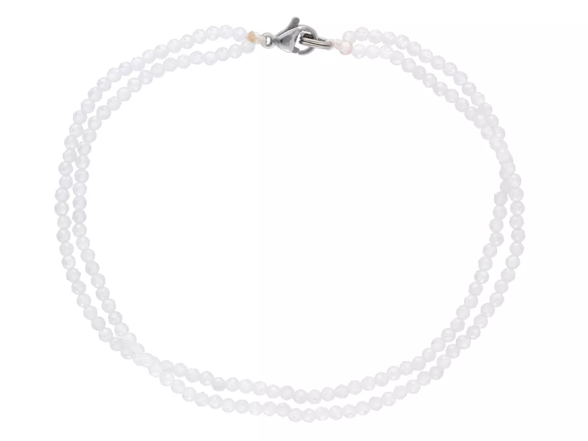 R3G38 BRANSOLETKA CYRKONIA SZKLANA KULE FASETOWANE 2 mm