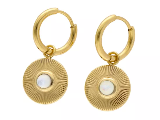 U1X05 KOLCZYKI MASA PERŁOWA I STAL CHIRURGICZNA 1 PARA