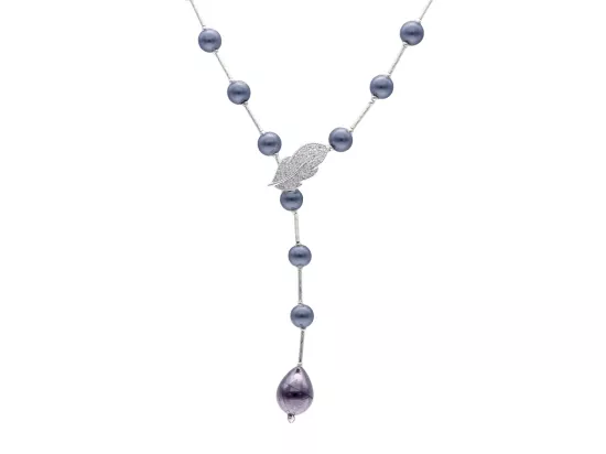 N2P49 NASZYJNIK PERŁY SZKLANE