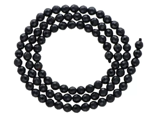 K7O12 ONYKS KULE FASETOWANE 4 mm - 1 SZNUR