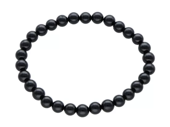 R3T96 BRANSOLETKA TURMALIN CZARNY KULE 6 mm