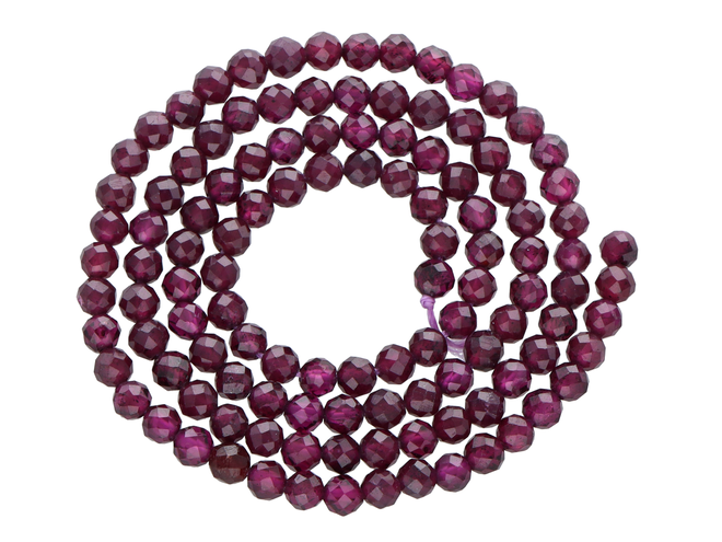 K7I69 GRANAT PURPUROWY KULE FASETOWANE 3,5 mm - 1 SZNUR