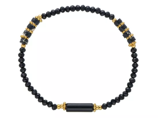 R5C81 BRANSOLETKA JASPIS CESARSKI KRYSZTAŁKI I STAL CHIRURGICZNA