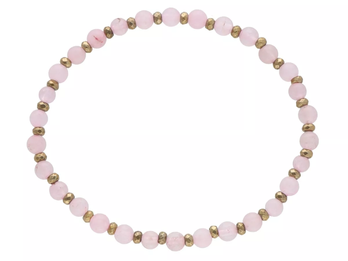 R4M40 BRANSOLETKA KWARC RÓŻOWY KULE 4,5 mm