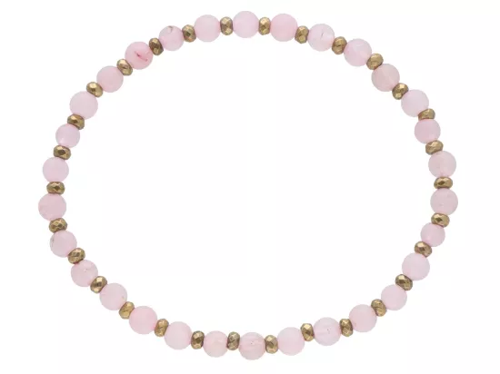 R4M40 BRANSOLETKA KWARC RÓŻOWY KULE 4,5 mm