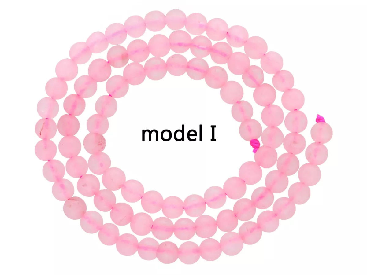 K7E94 KWARC RÓŻOWY MATOWY KULE 4,5 mm - 1 SZNUR