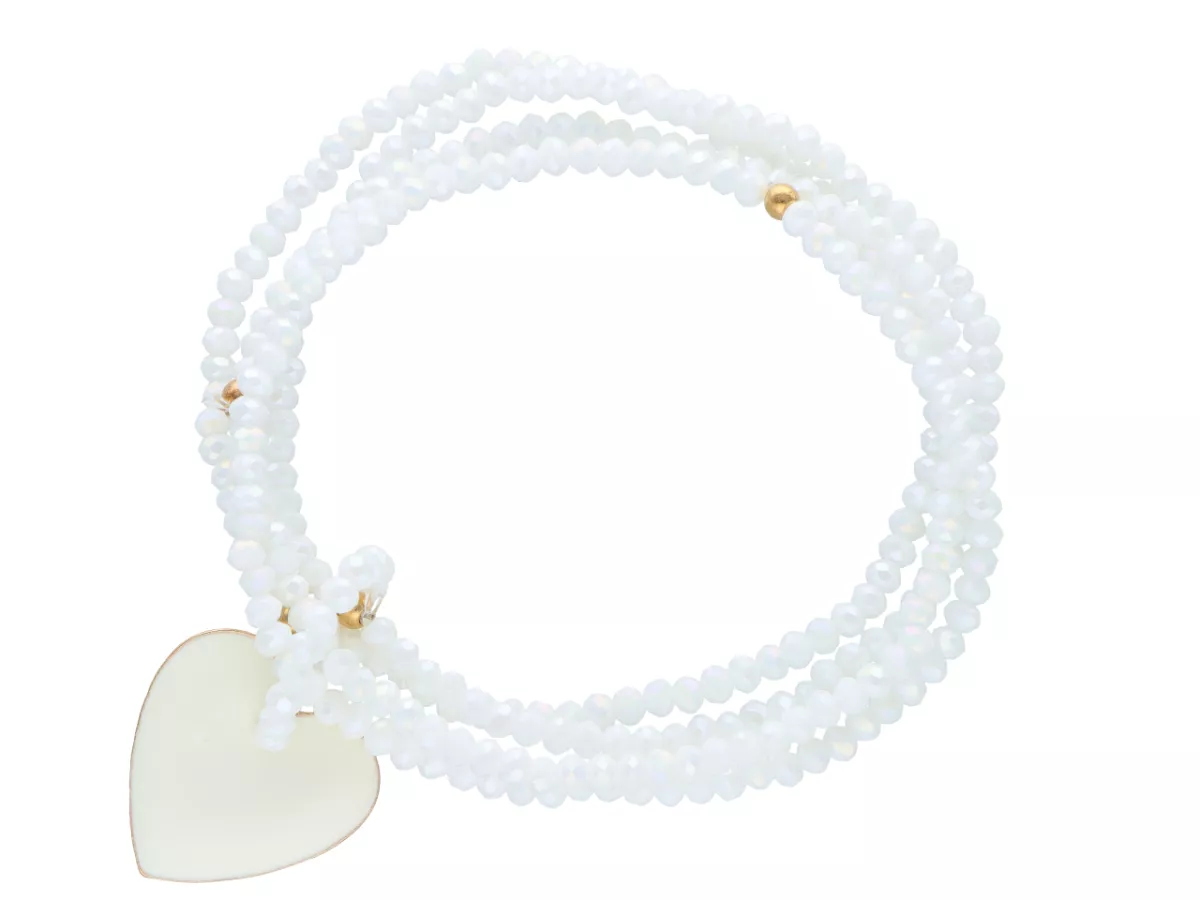 R3C63 BRANSOLETKA  4-RZĘDOWA Z ZAWIESZKĄ KRYSZTAŁKI 3 mm NA GUMCE