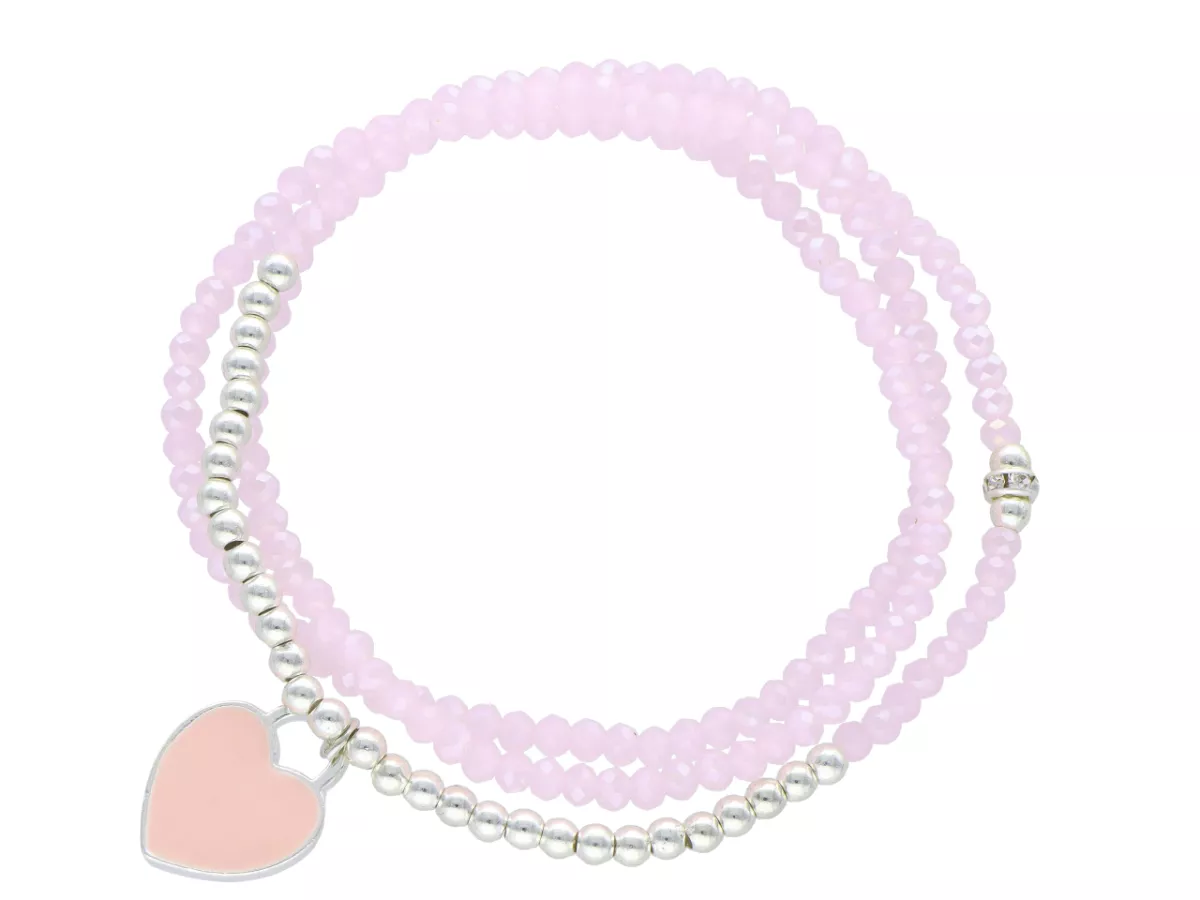 R2X63 BRANSOLETKA/NASZYJNIK Z ZAWIESZKĄ KRYSZTAŁKI 3 mm NA GUMCE