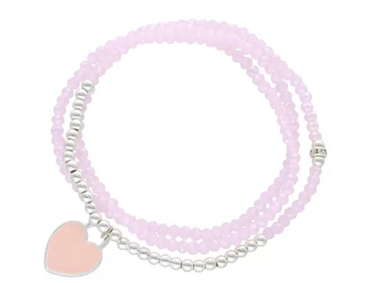 R2X63 BRANSOLETKA/NASZYJNIK Z ZAWIESZKĄ KRYSZTAŁKI 3 mm NA GUMCE