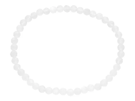 R4O94 BRANSOLETKA KAMIEŃ KSIĘŻYCOWY KULE FASETOWANE 4 mm