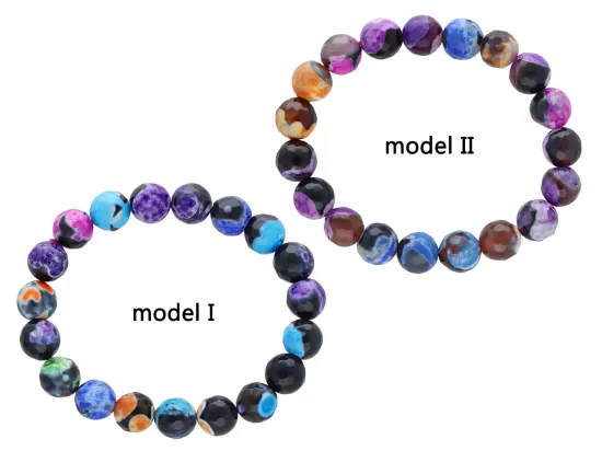 R4J44 BRANSOLETKA AGAT KULE FASETOWANE 10 mm