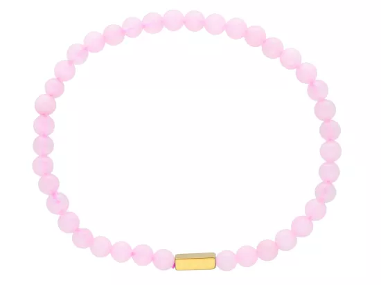 R4L56 BRANSOLETKA KWARC RÓŻOWY KULE 4,5 mm