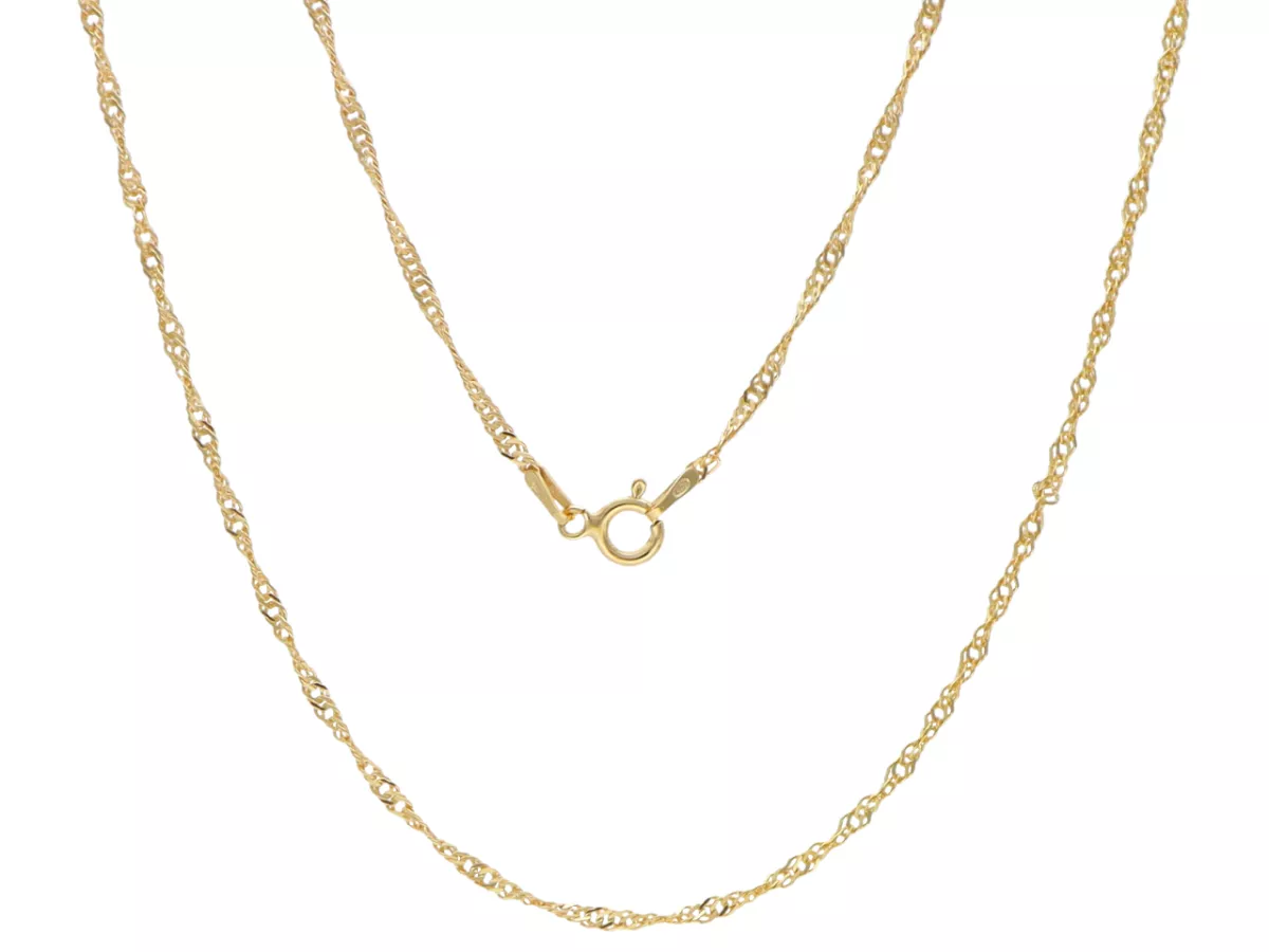 P3I69 ŁAŃCUSZEK SINGAPORE 50 cm SREBRO 925 POZŁACANE