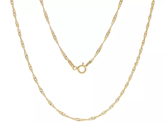 P3I69 ŁAŃCUSZEK SINGAPORE 50 cm SREBRO 925 POZŁACANE