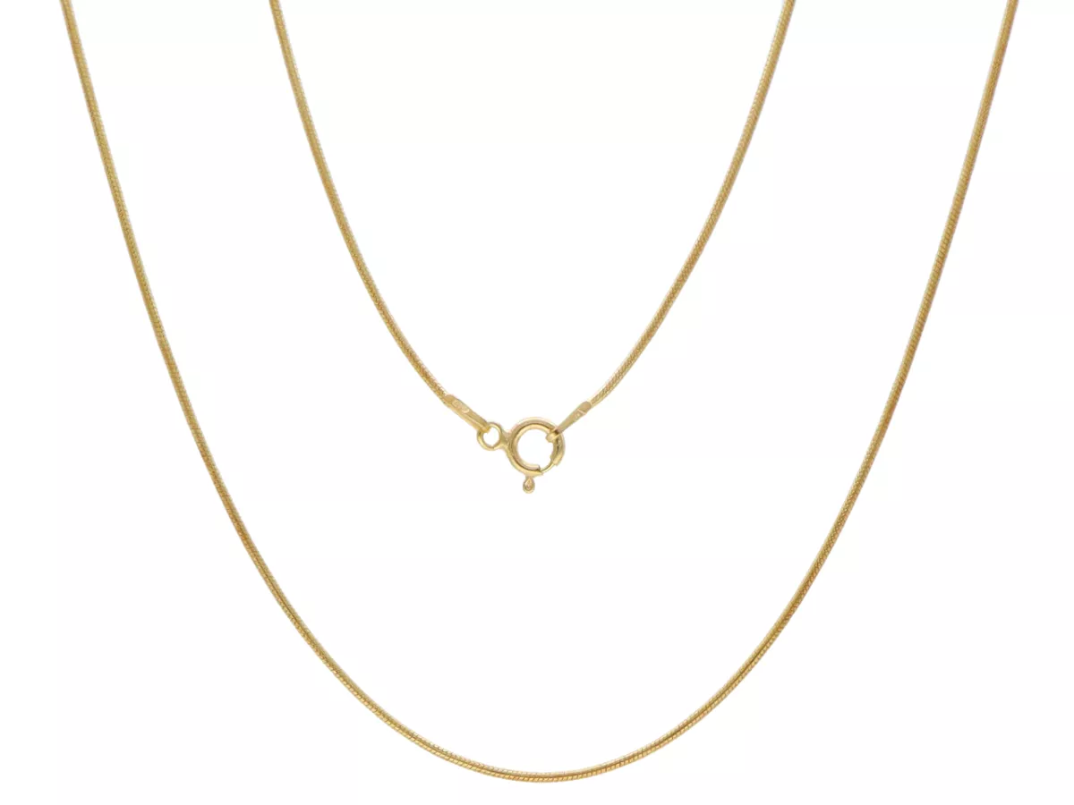 P3F89 ŁAŃCUSZEK LINKA 50 cm SREBRO 925 POZŁACANE