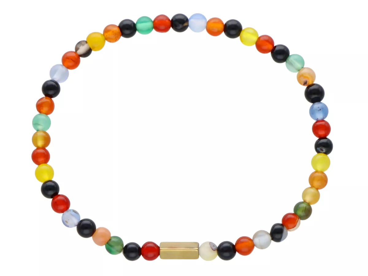 R4L59 BRANSOLETKA AGAT MIX KULE 4,5 mm