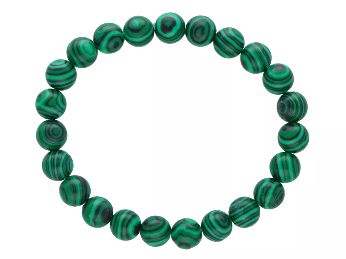 R1E52 BRANSOLETKA MALACHIT KULE 8 mm