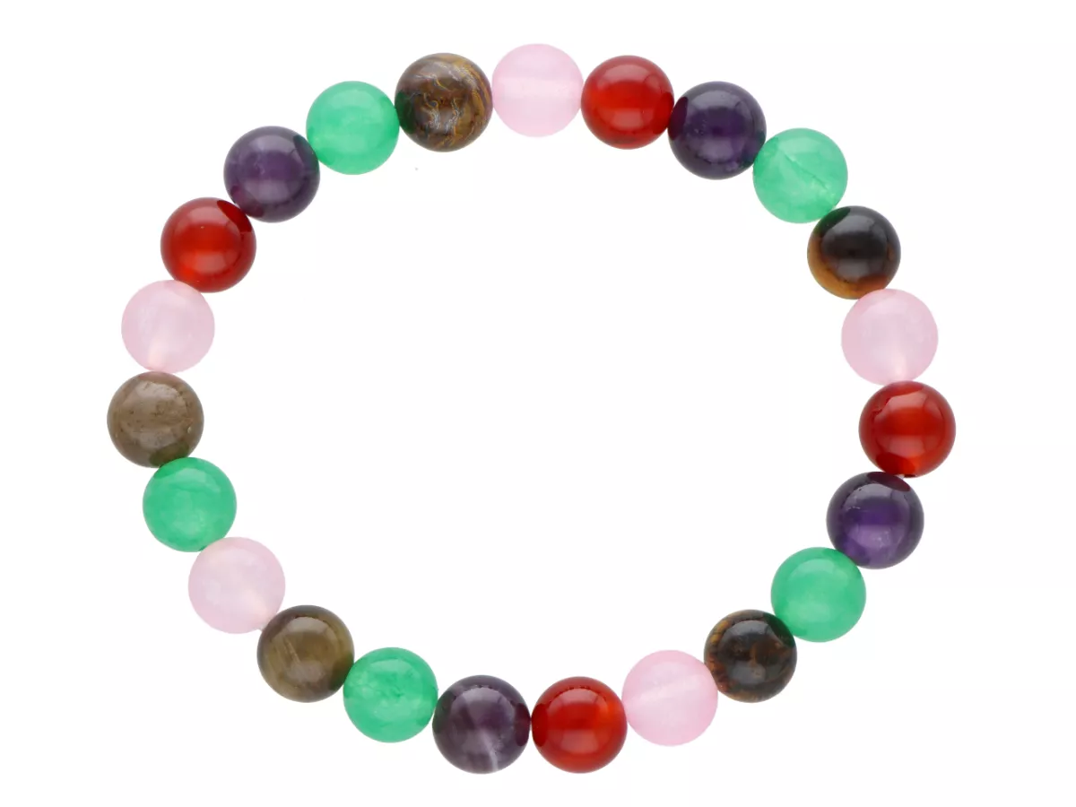 R2M33 BRANSOLETKA MIX KAMIENI KULE 8,5 mm