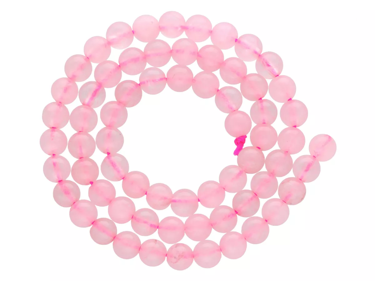 K6Z79 KWARC RÓŻOWY KULE 6 mm - 1 SZNUR