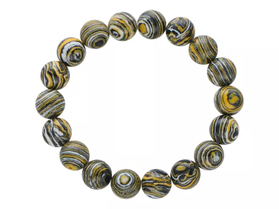 R3P94 BRANSOLETKA MALACHIT SYNTETYCZNY KULE 10 mm