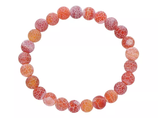 R4H67 BRANSOLETKA AGAT TRAWIONY KULE 8 mm