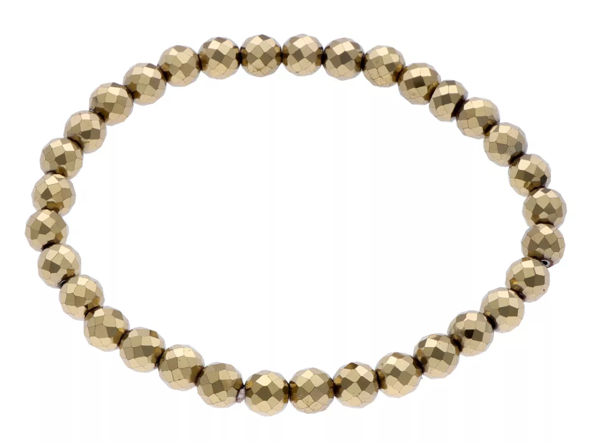 R3O03 BRANSOLETKA HEMATYT KULE FASETOWANE 6 mm
