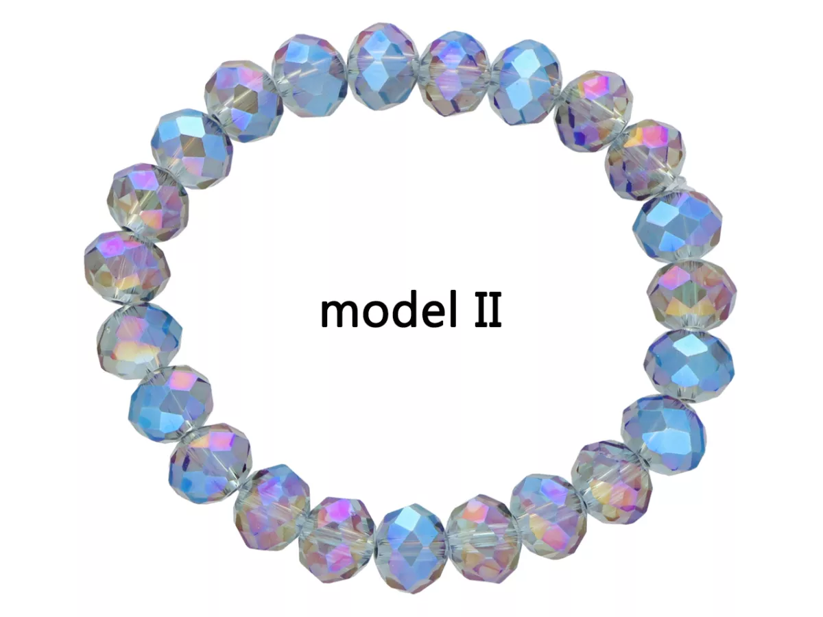 R4H21 BRANSOLETKA KRYSZTAŁKI 10 mm NA GUMCE