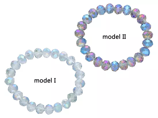 R4H21 BRANSOLETKA KRYSZTAŁKI 10 mm NA GUMCE