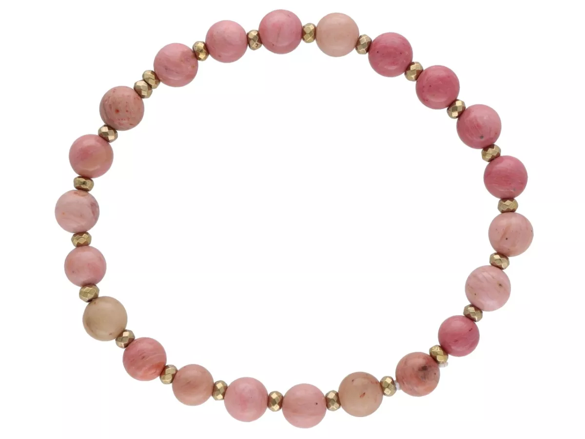 R4M67 BRANSOLETKA RODOCHROZYT KULE 6,5 mm