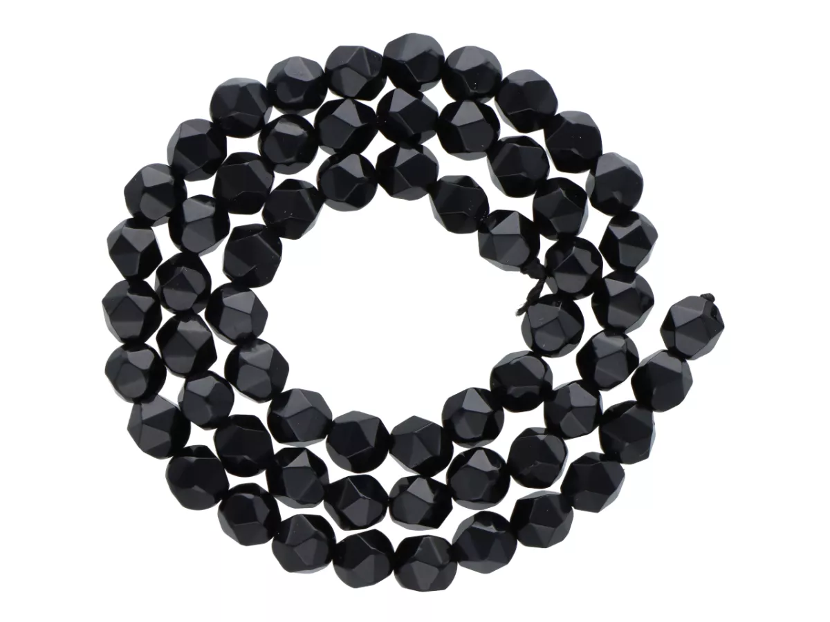 K7K16 ONYKS DIAMENTOWY KULE FASETOWANE 5,5 mm - 1 SZNUR