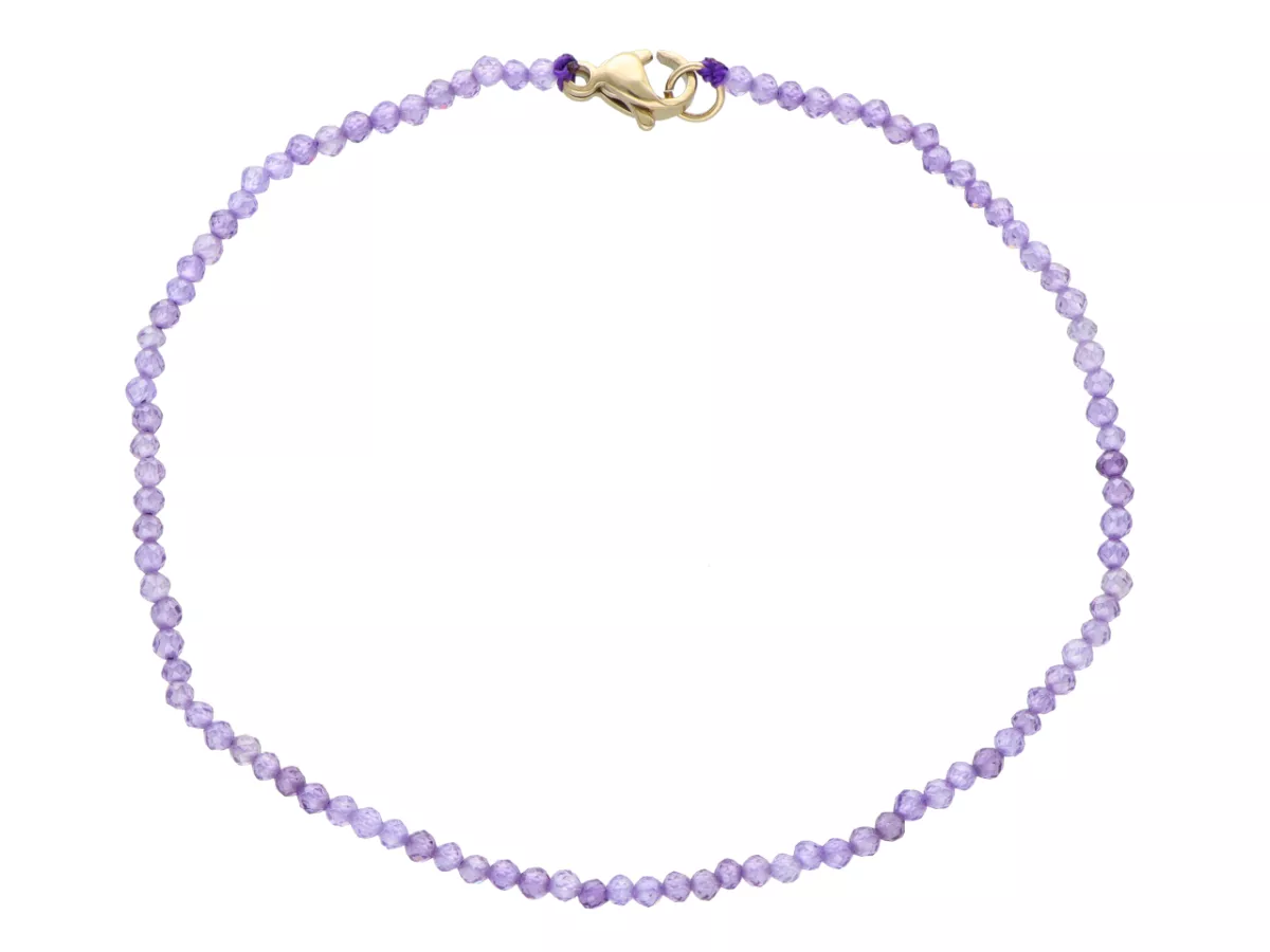 R3B23 BRANSOLETKA SZKLANA CYRKONIA KULE FASETOWANE 2 mm