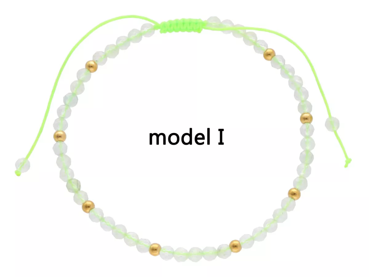 R4O13 BRANSOLETKA SHAMBALLA PREHNIT I STAL CHIRURGICZNA