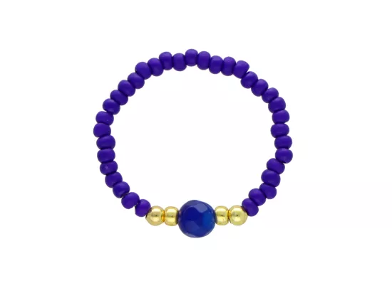 R5A85 PIERŚCIONEK AGAT I KORALIKI TOHO