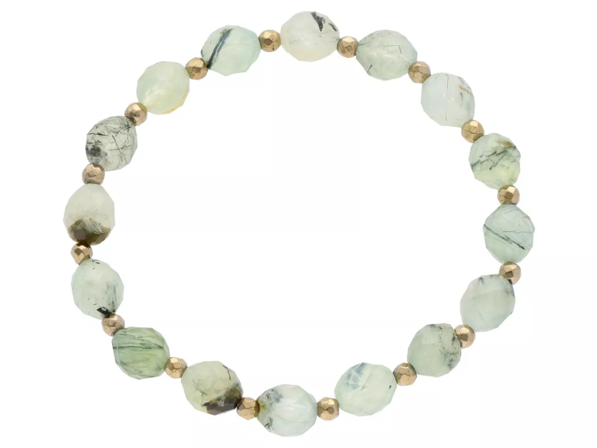 R4U36 BRANSOLETKA PREHNIT OWAL FASETOWANY 7/8 mm